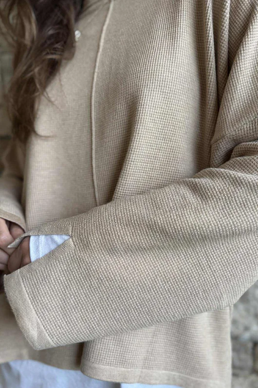 Frankie Waffle Box Knit Oatmeal /25=
